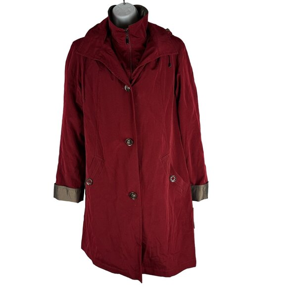 Gallery Jackets & Blazers - Gallery New York The Heritage Collection Womens Hooded Rain Jacket Size M